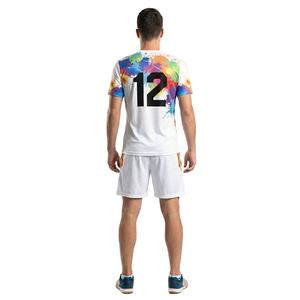 Conjuntos de Uniformes de Fútbol Personalizados por Sublimación, Ropa Deportiva Transpirable, Camiseta y Pantalones Cortos de Fútbol para Hombre, Secado Rápido, OEM, Diseño con Salpicaduras de Pintura - Product Image 2