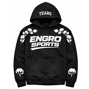 Sudadera con capucha negra con logo blanco, ropa para hombre, sudaderas y sudaderas con capucha para hombre, sudadera Tears The Cotton Wreath - Product Image 1