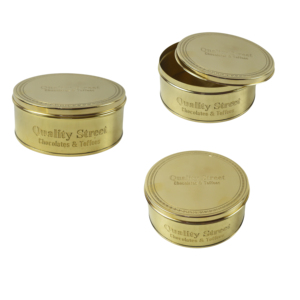 Boîte à bonbons et fruits secs en métal brillant avec couvercle en laiton gravé, design royal, pour toffee et chocolat - Product Image 1