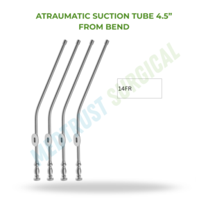 Tube d'aspiration atraumatique 4,5 pouces, de type Bend 14FR, instrument chirurgical d'aspiration pour la neurochirurgie, destiné aux procédures crâniennes et vertébrales - Product Image 2