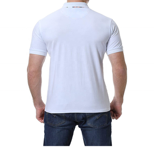 95% Cotton 5% Spandex Men's for Shirts Custom Logo Knitted <b>Fabric</b> Short Sleeves Turtleneck Collar Golf Fashion - Product Image 3