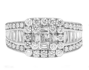 Fully <b>Iced</b> Out Baguette Cluster Men's <b>Ring</b> Rhodium Plated 925 Silver Hip Hop Style Engagement & Wedding Anniversary Luxury <b>Ring</b> - Product Image 1