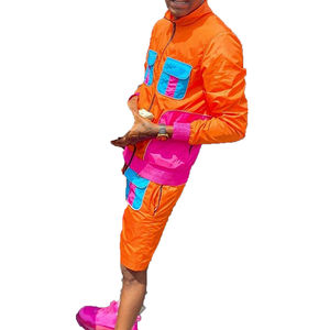 Ensemble de sport décontracté pour homme, coupe-vent réfléchissant d'été, short et t-shirt, ensemble de survêtement en nylon pour homme - Product Image 3