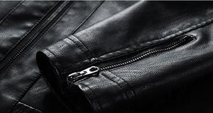 New Casual <b>Vintage</b> Sheep Skin Leather <b>Motorcycle</b> <b>Jacket</b> Men Autumn/Winter Eco-Friendly 100% Premium Washed Leather - Product Image 3