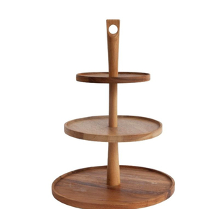Vintage 2 Tier Sheesham Wood Cake Stand Handmade Solid Wooden Serving <b>Tray</b> Dessert & Fruit Display For Wedding And Party Event - Product Image 2