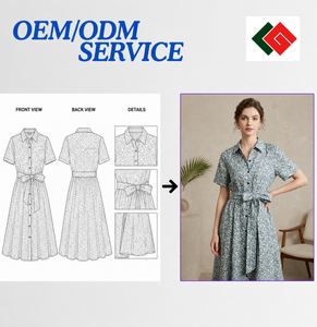 Vestido de Lujo para Mujer, Estilo Verano 2026, Estampado Floral Vintage, con Lazos, Manga Corta, Midi, Antiarrugas, Corte en A, Venta al Por Mayor - Product Image 6