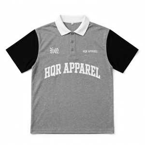 HQR Apparel – T-shirt décontracté marron pour homme, manches courtes, bordure contrastante, en coton respirant, coupe classique, imprimé numérique avec lettres - Product Image 5