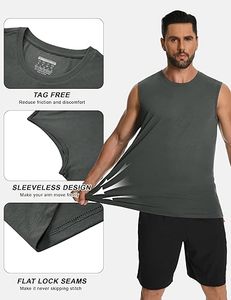 Débardeur personnalisable en coton pour homme, sans manches, pour la gym, vêtement de fitness uni, débardeur de musculation et canotte - Product Image 4