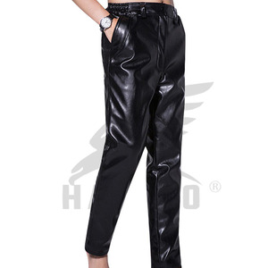 Pantalones de Cuero Negro Personalizados con el Mejor Diseño 2024 para Hombre, Cintura Alta, Estilo Casual, Tipo Cintura Media, OEM, Estampados, Rectos, para Invierno - Product Image 1