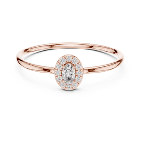 Oval & Round Cut Lab Grown Diamond 14K Yellow Gold Halo Engagement <b>Ring</b> Look Wedding Jewelry New Grown Diamond - Product Image 3