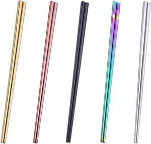 Palillos de Titanio de Color Personalizado, Palillos Coreanos Chinos de Acero Inoxidable 304 para Sushi, Vajilla Reutilizable - Product Image 1