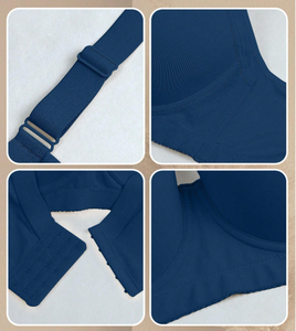 Sujetador push-up para mujer, copa tres cuartos, color liso, tirantes ajustables, espalda en Y, de Spandex/Nylon transpirable, para uso diario, con pedrería, lavable a máquina - Product Image 6