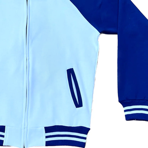 Chaqueta Varsity de Lana Blanca Personalizada - Chaqueta Bomber Azul Personalizada con Letras - Ropa de la Hermandad Sigma, Resistente al Viento y con Calefacción - Product Image 3