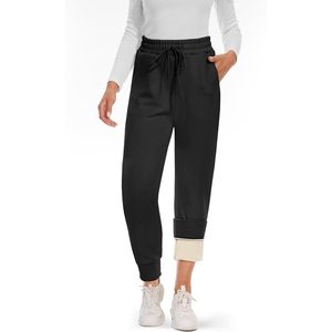 2025 pantalones de chándal con forro polar para mujer, pantalones de chándal de cintura alta con bolsillos térmicos para invierno, pantalones transpirables para deportes de nieve - Product Image 4