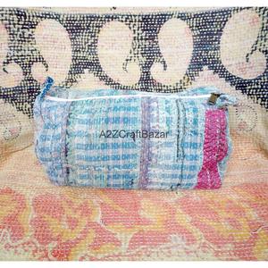 Tassel Pattern Cotton Kantha Fabric Zipper Closure Boho Style Eco-Friendly Durable Lightweight Multi-Function Soft Handle <b>Case</b> - Product Image 6