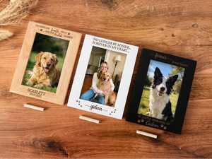 Personalized Elegant <b>Oak</b> Wood Full Color Photo <b>Frame</b> Laser Engraved Pet Memorial Picture <b>Frame</b> Tabletop Wall Mount Wedding Gift - Product Image 5