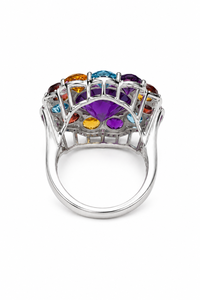 Bague en argent sterling 92,5 avec pierres multicolores KLSR-12278 - Product Image 3