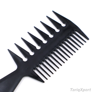Professional Portable Custom Logo Home Eco-Friendly <b>Wide</b> Tooth Fork <b>Comb</b> Plastic Large Size Classic Style Adult Use - Product Image 3