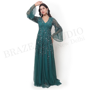 Vestido de fiesta de mujer bordado a mano de último diseñador para ropa de fiesta, ropa de noche diseños personalizados logotipo al por mayor - Product Image 6