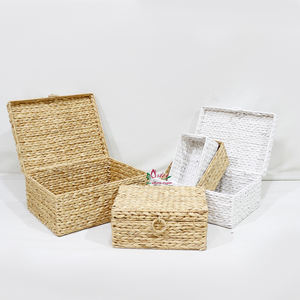 Artex Dong Thap Panier de rangement décoratif fait à la main en usine-Panier à linge tissé en jacinthe d'eau pour la décoration intérieure - Product Image 1