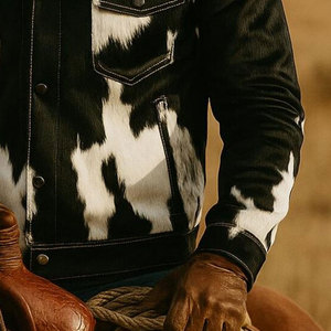 Men Genuine Cowhide <b>Racer</b> <b>Jacket</b> Full Sleeve Sleek Motorcycle Design Durable Leather Windproof Construction for Everyday Fashion - Product Image 6