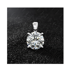 GIA IGI Certified 5c DEF VVS VS Lab Grown Diamond Round Brilliant Fine Gold 925 Sterling Silver Solitaire Pendant and Charm <b>Gift</b> - Product Image 1