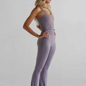 Custom Women <b>Flared</b> Workout <b>Leggings</b> High Waist Yoga Pants OEM ODM Private Label Wholesale Manufacturer Factory - Product Image 2