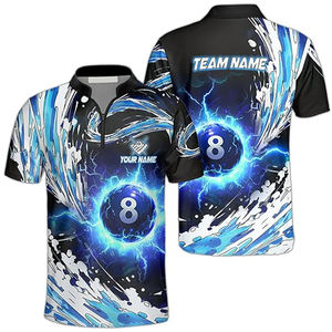 Camisetas de Polo para Billar al por Mayor, Jersey Personalizado para Equipos de Billar, Sublimado, de Secado Rápido, Ropa Deportiva - Product Image 1