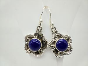 ต่างหูลาพิส ลาซูลีธรรมชาติ เงินแท้ 925 งานแฮนด์เมด เครื่องประดับผู้หญิง สไตล์โบฮีเมียน ต่างหูพลอยแท้ ขายส่ง - Product Image 3