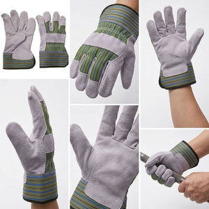 Gants de travail en cuir de vachette canadien, manchette caoutchoutée, certifiés CE, épaisseur 11 oz, longueur 26 cm, résistance à la chaleur - Product Image 4
