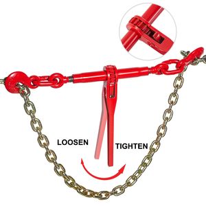 Kit di Catene di Fissaggio a Cricchetto da 3/8in e 1/2in con Catene da 10ft, Certificato TUV, Resistenza di Lavoro 9215 libbre, Larghezza 2 Pollici - Product Image 4