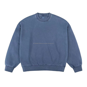 Ropa personalizada teñida Batik desteñida Sudadera 420g peso pesado Gris oscuro vintage sudadera para hombres - Product Image 4