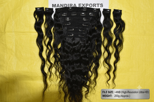 Cuticle Aligned Vendor Unprocessed Remy Raw Hair Indian <b>Black</b> <b>Lace</b> Clip-In Bodywave Human Hair Extensions - Product Image 6