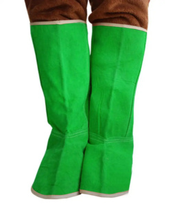 Premium Quality Spark Resistant Cowhide Split Leather Shoe Covers Welding Spats Elastic Closure Heavy Duty Flame Retardant - Product Image 5