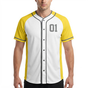 Camisa de Béisbol con Botones para Hombre, Jersey de Béisbol con Cuello en V para Hombre, Jersey de Béisbol de Manga Corta para Hombre, Jersey de Béisbol 100% Poliéster - Product Image 1