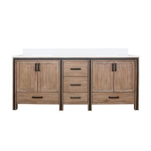 Mobile bagno doppio in legno rustico effetto fienile 80 pollici Larghezza X 22 Pollici Vasca Profonda con Piano in Marmo Coltivato, Profondità 22 Pollici - Product Image 1