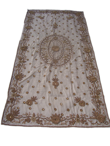 Organza & Net 4-Piece Embroidered Floral Handmade Square <b>Table</b> <b>Cover</b> Set Elegant Sheer Linen for Home Hotel & Wedding Decor - Product Image 2