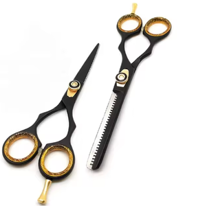 Kit de coiffure professionnel en acier inoxydable poli miroir avec ciseaux à effiler, ciseaux de coiffure et rasoir, avec peigne, en vente - Product Image 4