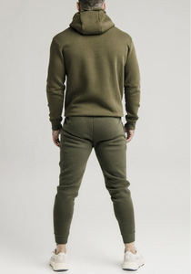 Conjunto Deportivo con Capucha para Hombre, Color Verde Oliva, Sudadera con Cierre Completo y Pantalones, Ropa Casual de Color Sólido, Atuendo Otoñal, Corte Regular - Product Image 5
