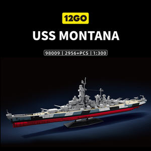 Bloques de Construcción del Buque de Guerra USS Montana de la Segunda Guerra Mundial, Escala 1:300, 2956 Piezas, Modelo de Bloques de Construcción, Adornos de Escritorio, Ladrillos de Barco para Ensamblar, Juguete, Regalos para Adultos - Product Image 6