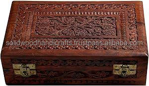 กล่องไม้แกะสลักทำด้วยมือกล่องเครื่องประดับไอเดียของขวัญทำจากไม้สำหรับเก็บเหรียญเครื่องประดับ - Product Image 3