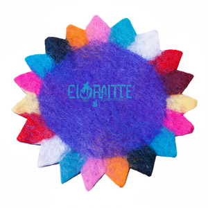 Sous-verres et tapis en feutre de laine faits à la main, motif soleil bohème, pour une protection supérieure de la table, en provenance du Népal - Product Image 2