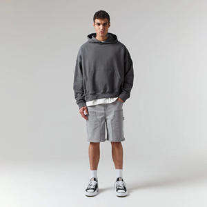 Dropshipping pour les sweats à capuche Ya Khuda, logo personnalisé, sweat à capuche lourd pour homme, 100% coton, design embossé tendance avec capuche doublée - Product Image 3