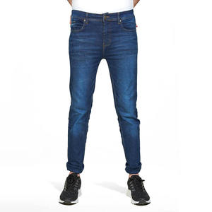 Pantalones Vaqueros de Hombre al por Mayor, de Cintura Alta, Corte Regular, Elásticos, de Mezclilla, Sólidos, Transpirables, 100% Algodón, Lavados, con Bolsillos - Product Image 1