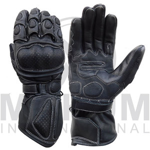Gants de course en cuir à doigts entiers avec revêtement antidérapant pour la conduite en extérieur, unisexe - Product Image 6