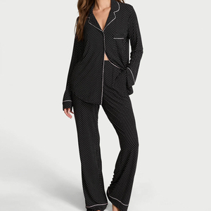 Women Sleepwear Modal Soft Long Pajama Set Women's Pajamas Sleep Wear Woman Home Wear Lounge Wear Sets Summer Pajamas Set - Product Image 4