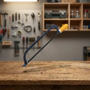 Cadre de scie à métaux de qualité supérieure avec lame en acier et manche en bois fixe Outil à main facile à travailler de haute qualité pour le sciage et l'élagage - Product Image 4