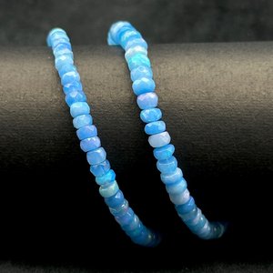 สร้อยคอโอปอลไฟเอธิโอเปียสีลาเวนเดอร์ธรรมชาติทรงรอนเดลล์เจียระไน ขนาด 4-6 มม. ประดับด้วยลูกปัดอัญมณี สร้อยคอแฟชั่นสำหรับผู้หญิง - Product Image 4