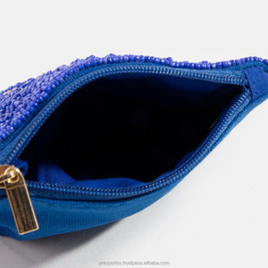 Bolso de mano de lujo con cuentas, bordado a mano, cremallera, lentejuelas, perlas, cuentas de semillas, diseño personalizado, para fiesta, noche, con correa de cadena - Product Image 3