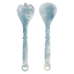 Utensilios para Ensalada Ecológicos de Resina de Jade Verde con Asas en Forma de Corazón, Personalización con Logotipo Grabado, Aptos para Lavavajillas, Microondas y Horno - Product Image 3